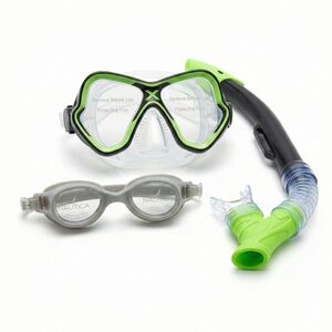 Nautica Green and Black Snorkel Set